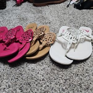 Stylish Women's Sandals - Pink, Tan, and White